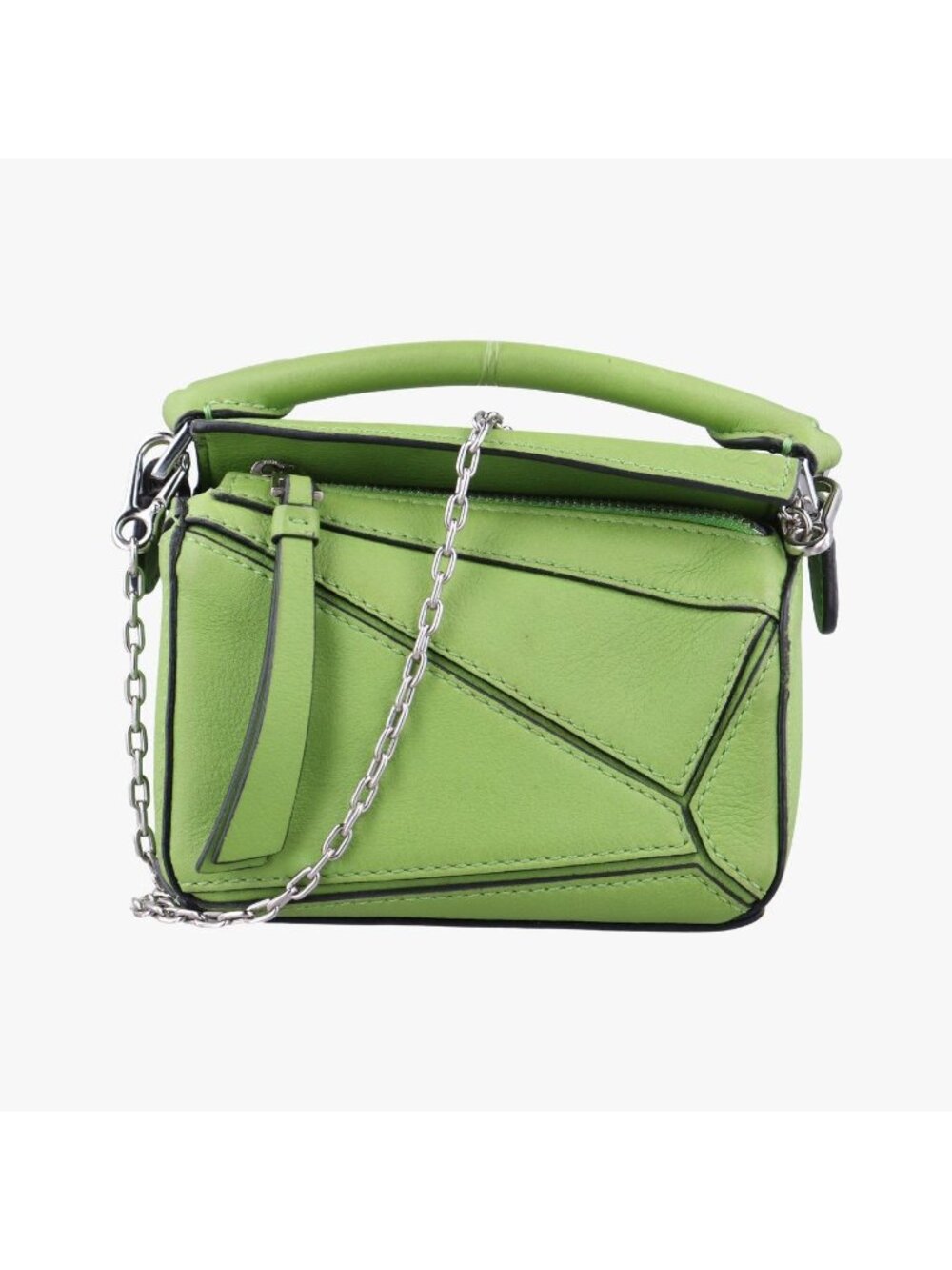 Loewe Puzzle Nano Green Leather Shoulder Bag